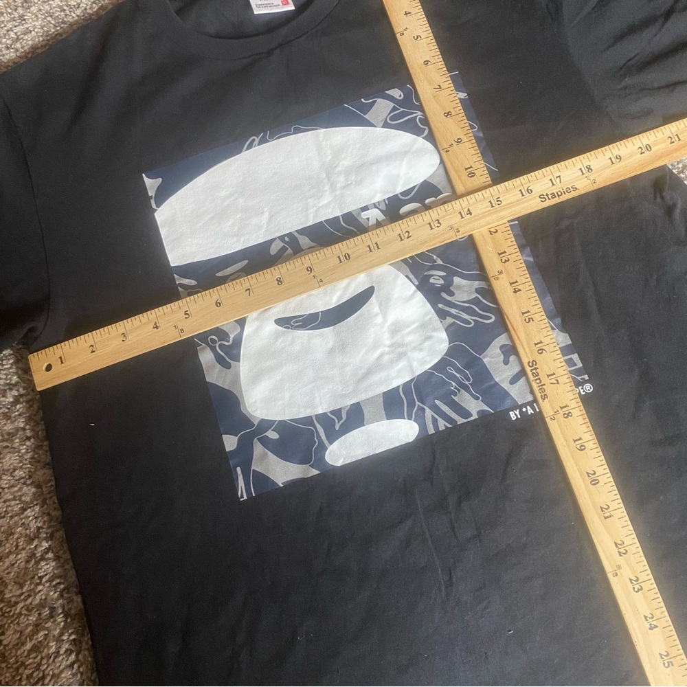 Aape By A Bathing Ape Shirt Mens XL Black Baby Milo Camo Short Sleeve Graphic - Picture 6 of 9